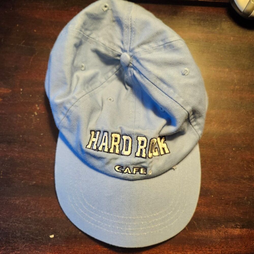 Hard Rock Cafe Hat Baseball Cap Adjustable OSFA Light Blue Cayman Islands Mens